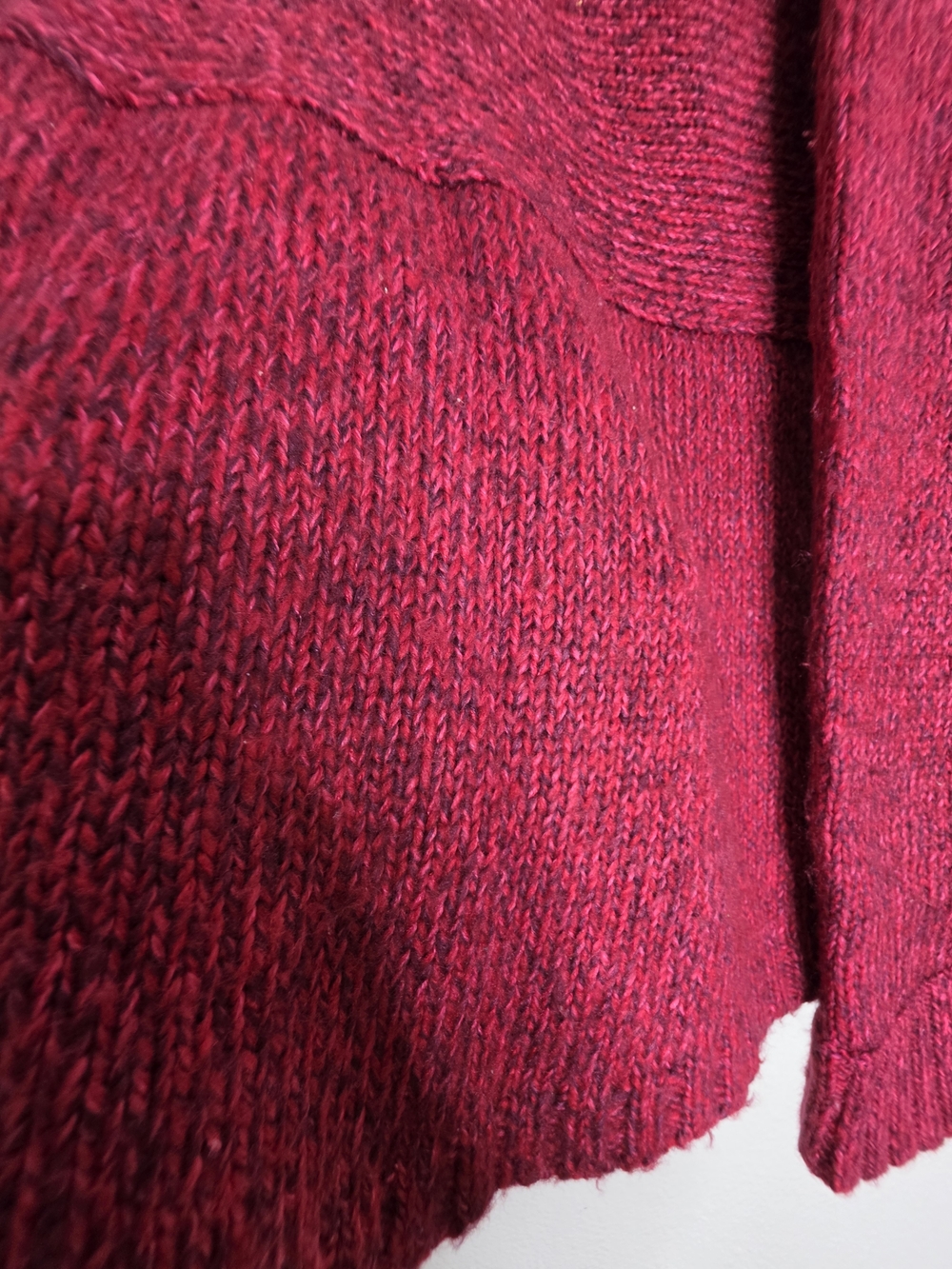 Jones New York Signature Womens Red Chunky Knit V-Neck Cardigan Dolman Sz L - Picture 11 of 12